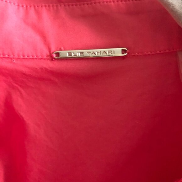 Elie Tahari Pink Eyelet Puff Sleeve Button-down blouse Org. $395 - Picture 8 of 10